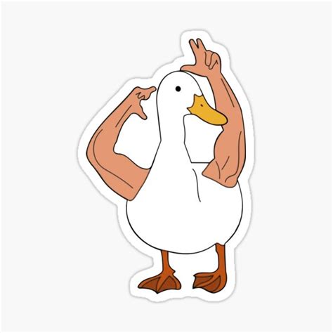 "Duck with muscles | funny duck design" Sticker for Sale by Qwerty112 ...