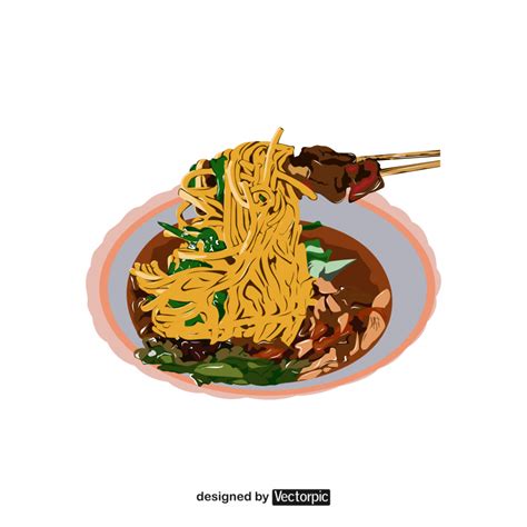 design mie ongklok wonosobo free vector