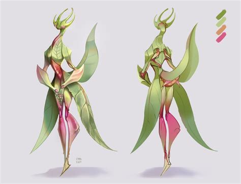 Leaf bug! part of a set of 3 characters : D | Character art, Character ...