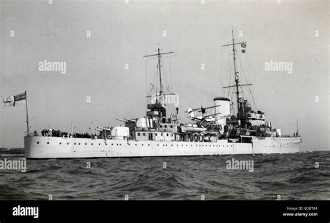 HMS Achilles, British light cruiser, WW2 Stock Photo - Alamy