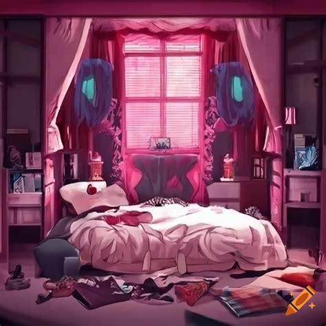 Cozy anime-themed bedroom on Craiyon