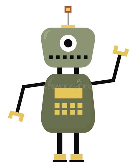 Green Robot, Illustration, Vector Stock Vector - Illustration of character, vector: 207021126