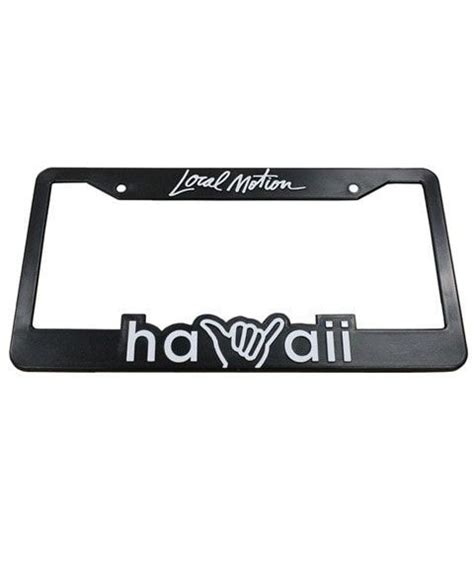 Local Motion "Shaka Hawaii" Black License Plate Frame | Hawaiian wear ...