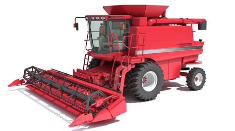 Red Combine Harvester 3D | CGTrader