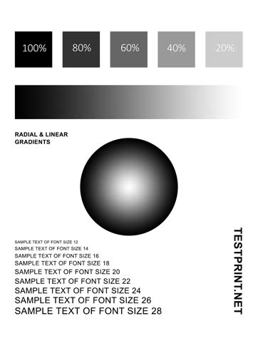 Printer Test Page Grayscale