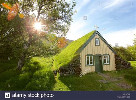 Beautiful turf church at Hof, Iceland Stock Photo - Alamy