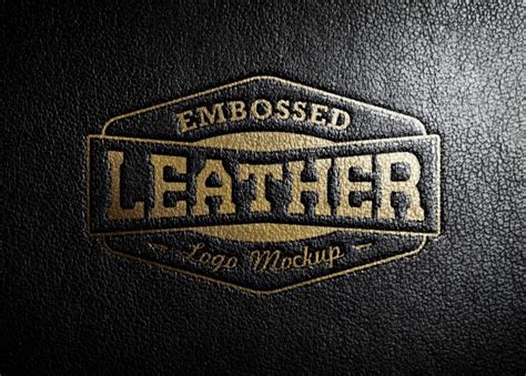 Embossed Stamp Logo Mockup With Leather effect - Templatefor