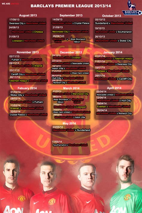 Man Utd Fixtures 2013/14 by MaRaYu9 on DeviantArt