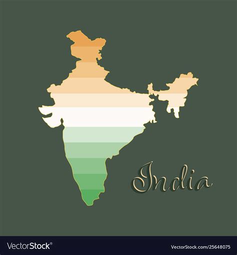 India map in national colors on black background Vector Image