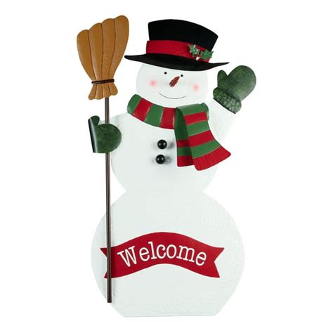 Holiday Time Metal Snowman Stake Outdoor Christmas Decoration, 23.5" x ...