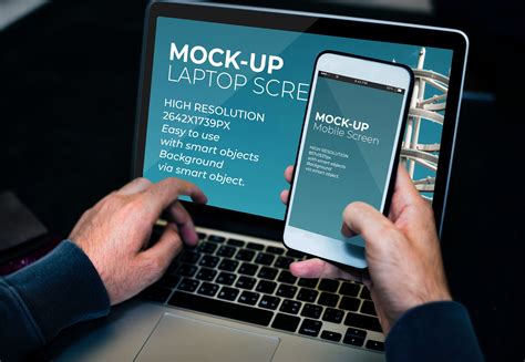 Laptop And Mobile Screen MockUp - PSD Template - Freebies Free Download ...