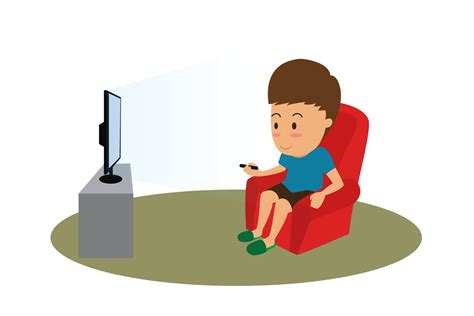 Cartoon man with remote watching TV on sofa - vector illustration 531686 Vector Art at Vecteezy