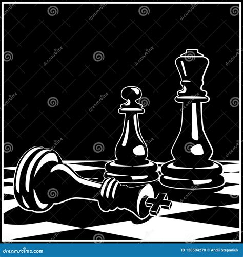 Chess Game Concept and Strategy Illustrations Stock Vector - Illustration of piece, black: 138504270