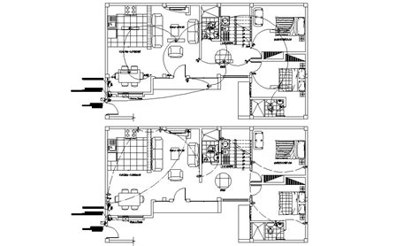 House Electrical Wiring Layout Plan - Cadbull