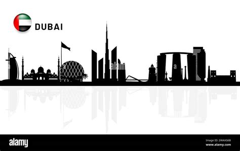 New city Dubai skyline, UAE Urban cityscape, United Arab Emirates skyscraper buildings vector ...