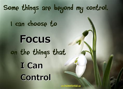 Some things are beyond my control. I can choose to focus on the things ...