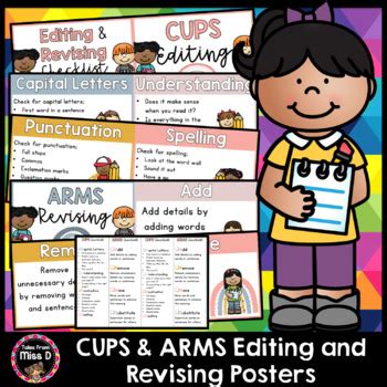 CUPS & ARMS Editing and Revising Posters and Checklist by Tales From Miss D