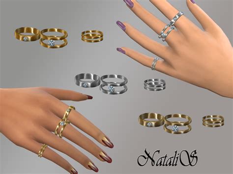 The Sims Resource - NataliS_Multi rings set FT-FA