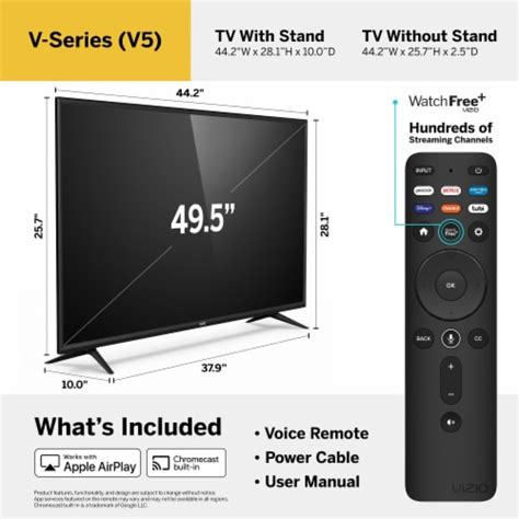 VIZIO 50" Class V-Series 4K UHD LED HDR Smart TV - V505-J09, 50 in ...