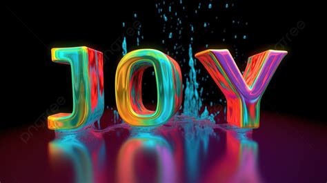 The Word Joy Is Formed By A Colorful And Animated Effect Background, 3d Illustration Of The Word ...