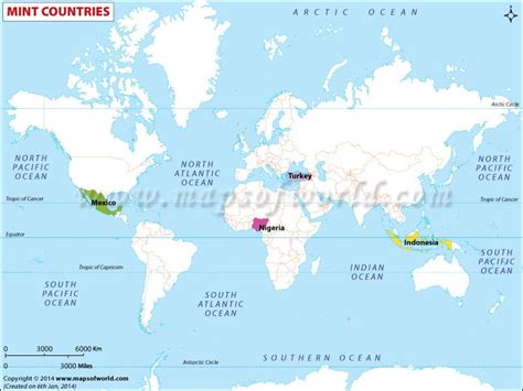 MINT Countries, Map of MINT Countries