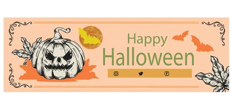 hand drawn vintage halloween twitter header 12773512 Vector Art at Vecteezy