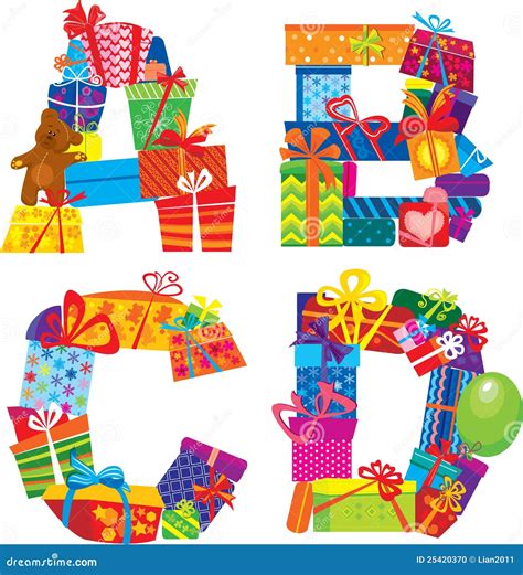 ABCD - Alphabet - Letters Are Made Of Gift Boxes Stock Photo - Image ...