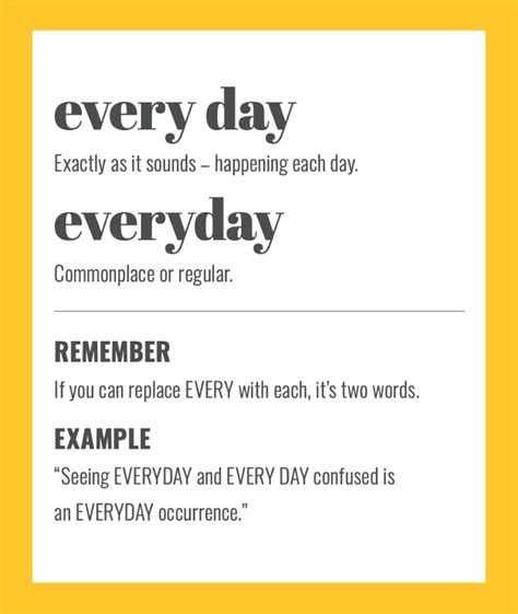 Everyday vs every day: simple tips for getting it right.