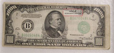 1934a $1, 000 Dollar Bill York Federal Reserve Note