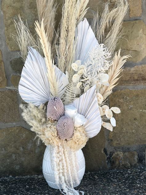 All white large dried arrangement - The Lush Lily - Brisbane Florist Flower Delivery - Carindale ...