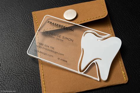 Dentist Printed Acrylic Business Card Template Design - FraserDental