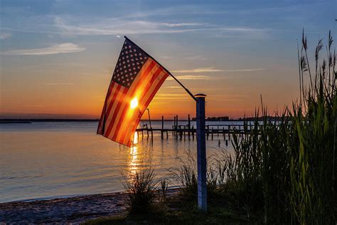 American Flag at Sunset Photograph by Amy Jackson | Pixels