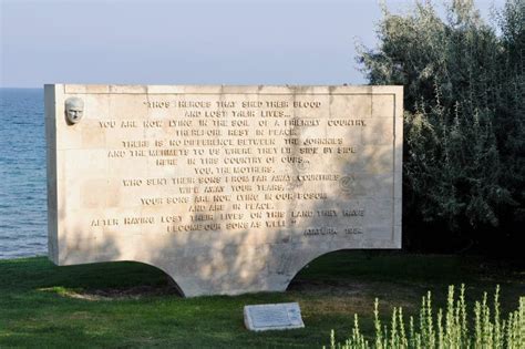 Memorial At Beach Cemetery, Anzac Cove, Gallipoli, Turkey Stock Photo - Image of battles ...