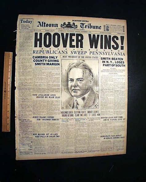 Herbert Hoover Elected President... - RareNewspapers.com