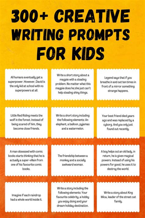 300+ Writing Prompts for Kids (+ Free Printable) (+ FREE PDF) ️ | Imagine Forest in 2024 ...