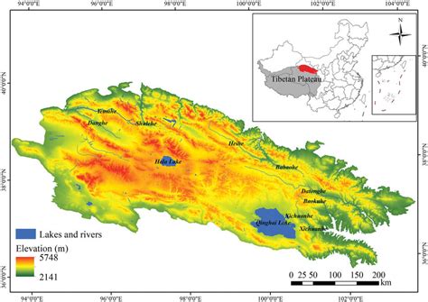 Location and topography of the Qilian Mountains. | Download Scientific ...