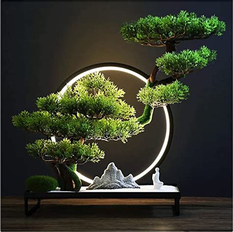 Amazon.com: Artificial Plants 9 Inches Artificial Bonsai Pine Tree ...