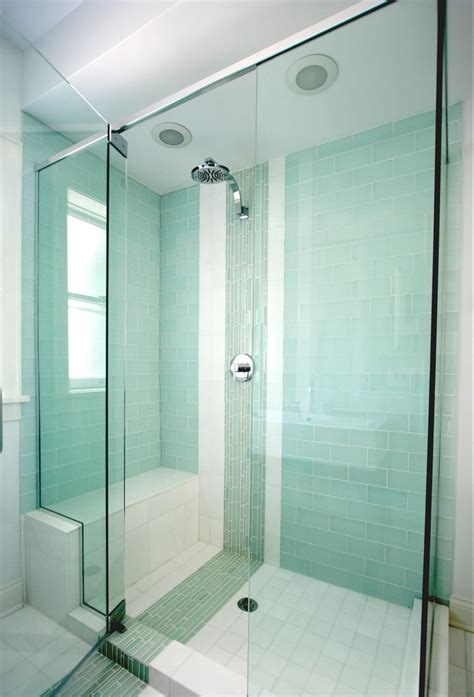 Frosted Sage Green Glass Subway Tile | Bench, Glass and Bath