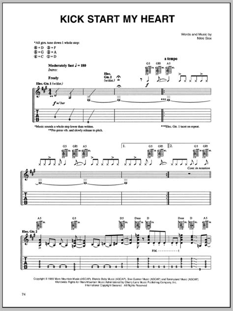 Kick Start My Heart by Motley Crue - Guitar Tab - Guitar Instructor