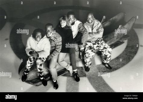 The cast on the set of the movie Cool Runnings, 1993 Stock Photo - Alamy