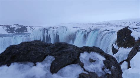 Iceland Winter: Stunning Godafoss Waterfall Stock Footage SBV-321925544 - Storyblocks