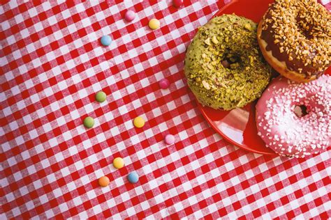 Three Donuts on Plate · Free Stock Photo