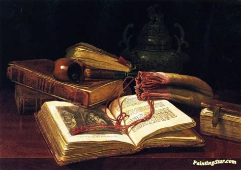 Still Life With Books Artwork By Claude Raguet Hirst Oil Painting & Art Prints On Canvas For ...