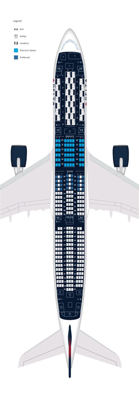 Airbus A350-900 Seat Map | Flight Web Check in