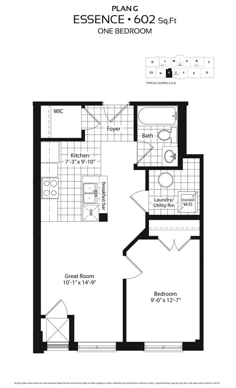 Essence floor plan at The Ambassador Condominiums in Milton, ON