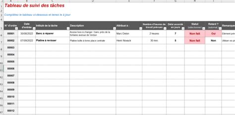 Tableau suivi tâches Excel gratuit : suivez l'avancement