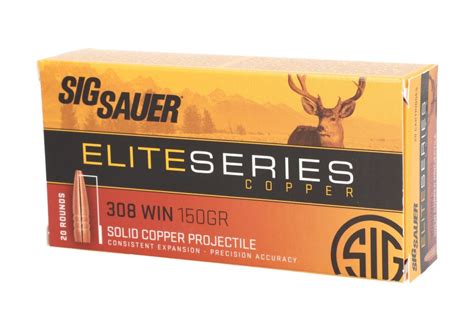 SIG SAUER 308 Win 150Gr Elite Hunting HT 20rd Ammo | KYGUNCO