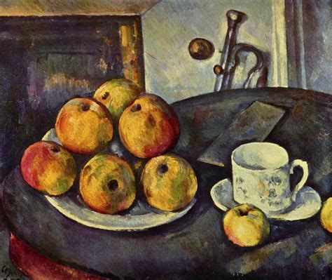 Paul Cézanne – Nature morte aux pommes et à la trompette | Cezanne still life, Paul cezanne ...