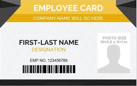 Employee Id Card Template Free Download Word - PRINTABLE TEMPLATES