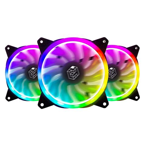 Kit Fan Com 3 Unidades Liketec Lighter RGB, 120mm, Black, Com Controladora